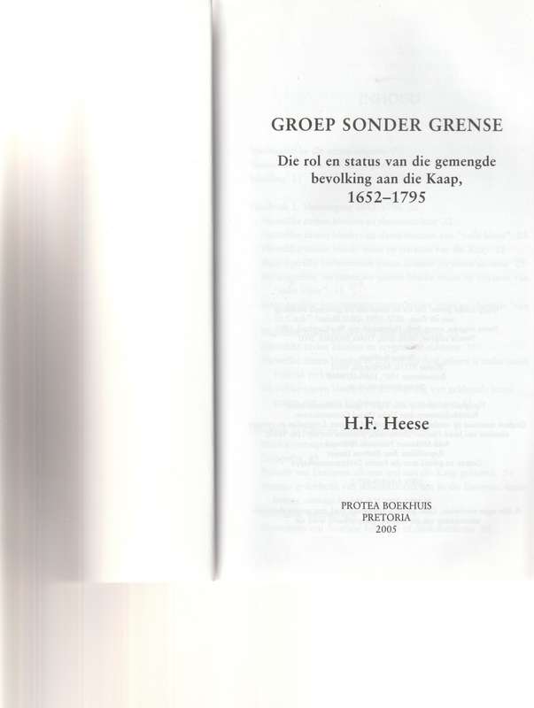 GROEP SONDER GRENSE: DIE ROL EN DIE STATUS VAN DIE GEMENGDE BEVOLKING AAN DIE KAAP 1652-1795