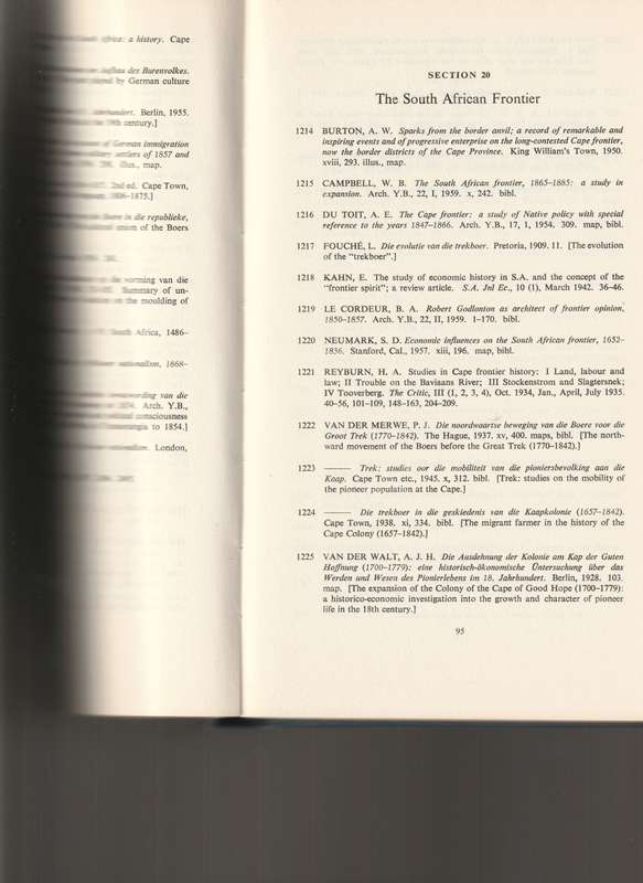 A SELECT BIBLIOGRAPHY OF SOUTH AFRICAN HISTORY: A GUIDE FOR HISTORICAL RESEARCH