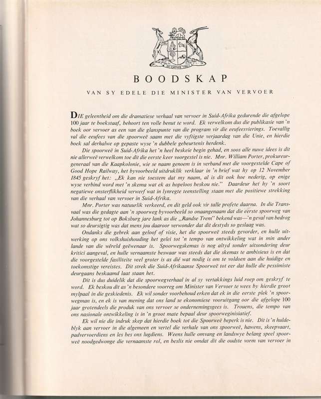 `N EEU VAN VERVOER 1860-1960: DIE PRESTASIES VAN DIE SUID-AFRIKAANSE SPOOR-,PAD-,LUG- EN HAWEDIENSTE