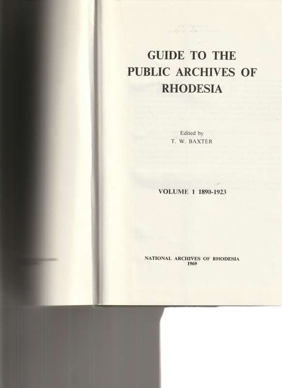 GUIDE TO THE PUBLIC ARCHIVES OF RHODESIA