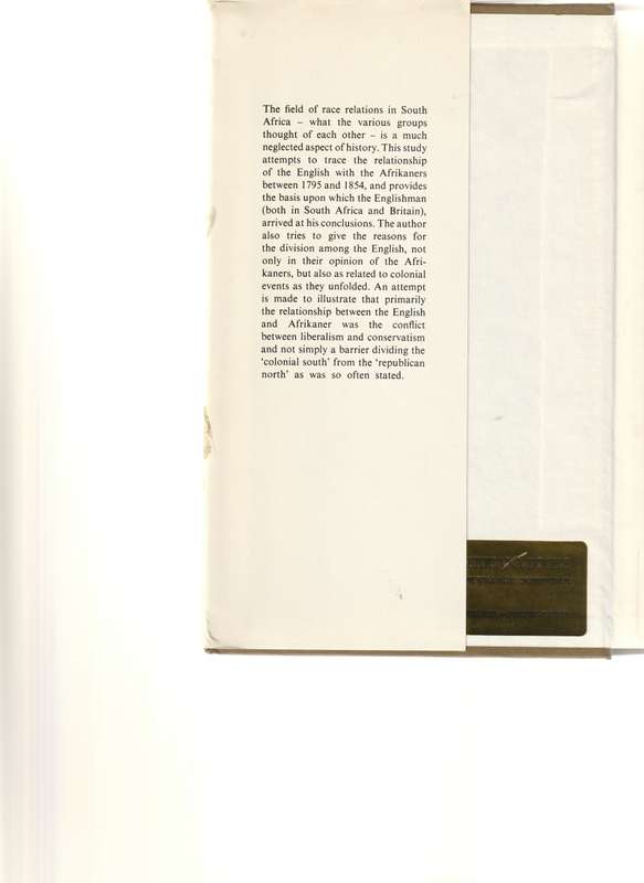 THE AFRIKANER AS VIEWED BY THE ENGLISH 1795-1854