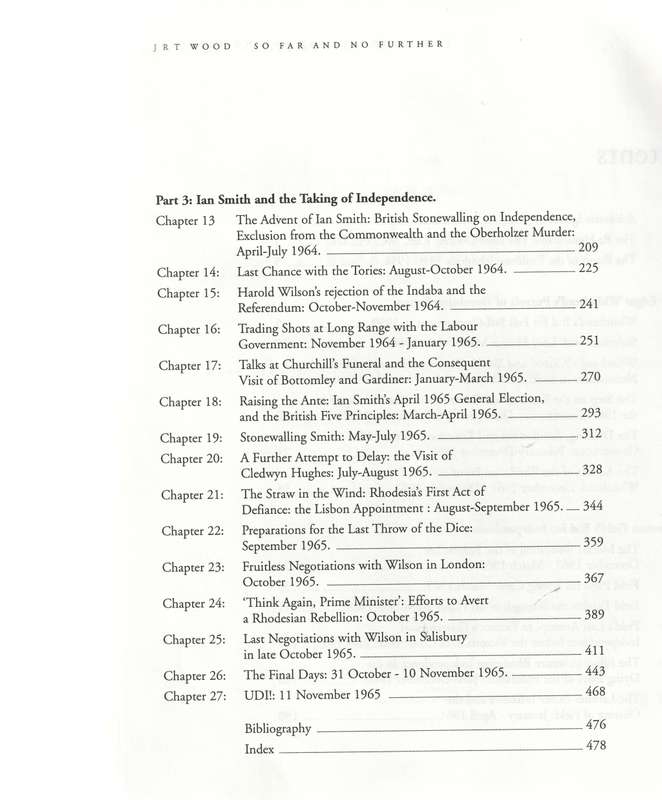 SO FAR AND NO FURTHER! RHODESIA`S BID FOR INDEPENDENCE DURING THE RETREAT FROM THE EMPIRE 1959-1965