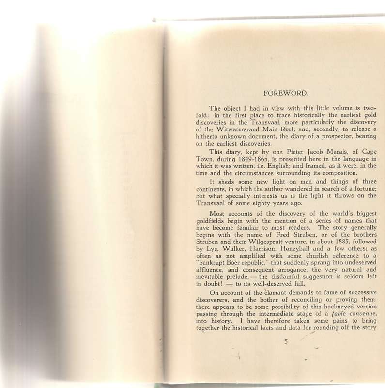 ARGONAUTS OF THE RAND: STORY OF THE DISCOVERY OF THE MAIN REEF, WITH THE MARAIS-DIARIE, 1849-1865