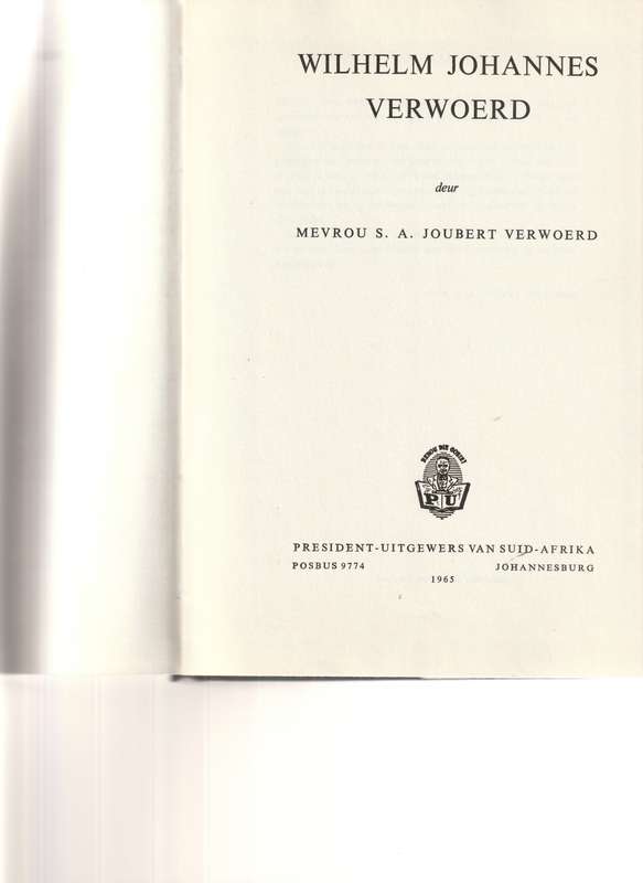 WILHELM JOHANNES VERWOERD, VADER VAN DR. VERWOERD