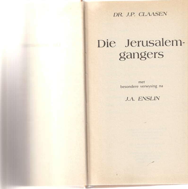 DIE JERUSALEMGANGERS deur J.P CLAASEN