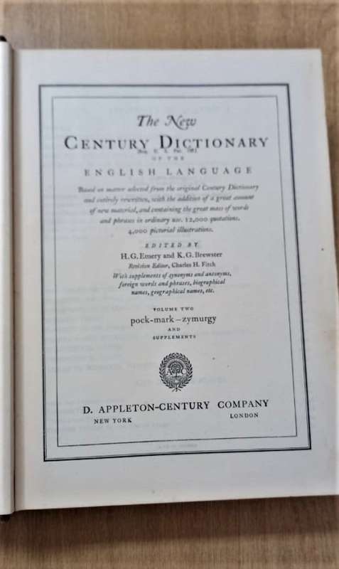 THE NEW CENTURY DICTIONARY - SET OF 2 VOLUMES SOLD AS LOT