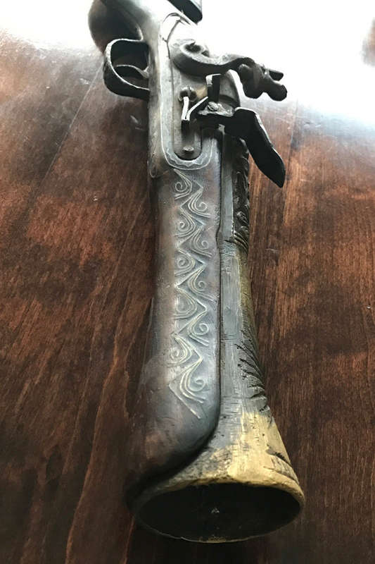 ANTIQUE FLINTLOCK BLUNDERBUSS PISTOL - EST.1800's