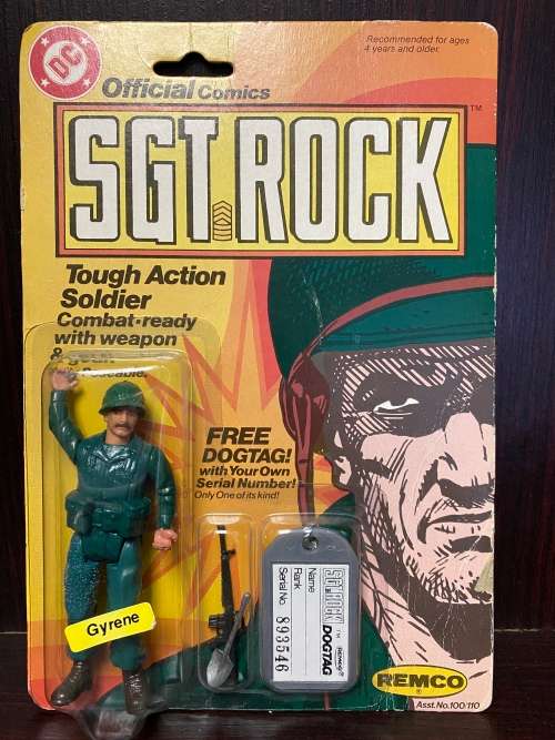 1981 REMCO Vintage DC Comics SGT ROCK Gyrene Action Figure ORIGINAL CARD *RARE*