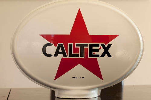 VINTAGE ACRYLIC PETROL PUMP GLOBE (CALTEX) - MAN CAVE TREASURES!!!