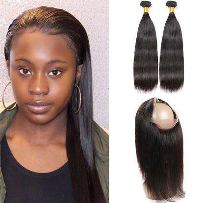 Heibuy Hair-Brazilian Hair/Peruvian Hair 200g with a 360 Closure (Body/Straight/Curly/Kinky Curly)