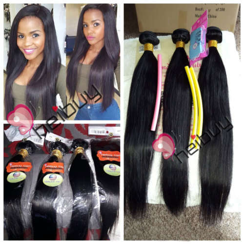 HEIBUY HAIR Brazilian Hair/Peruvian Hair 300g with Lace Closure