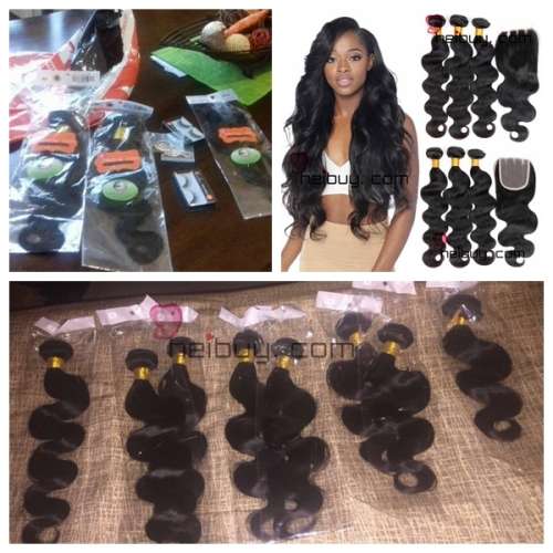 Brazilian/Peruvian/Malaysian/Mongolian Hair Body Wave 3 Bundles / 300g Heibuy Hair