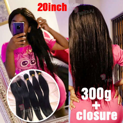 Brazilian Virgin Hair with Closure (8-32in in stock)