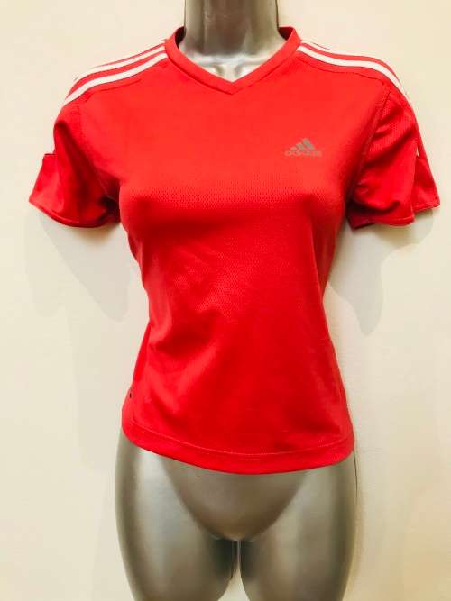 10 / 34 adidas red t-shirt gym running cross fit top.climalite