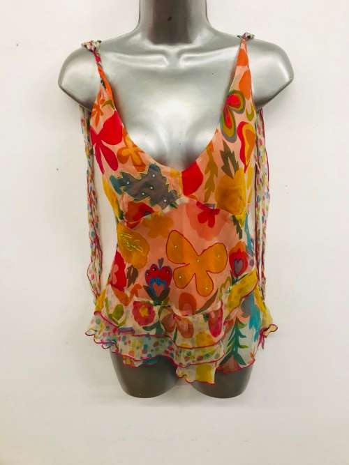 10/34 to 12/36 little Buddha lined viscose orange camisole top