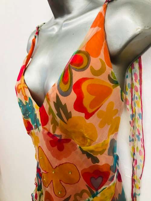 10/34 to 12/36 little Buddha lined viscose orange camisole top