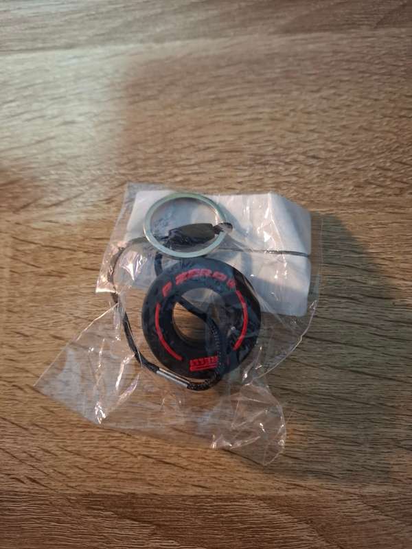 F1 Tyre Keyring (RED, GREEN and WHITE)