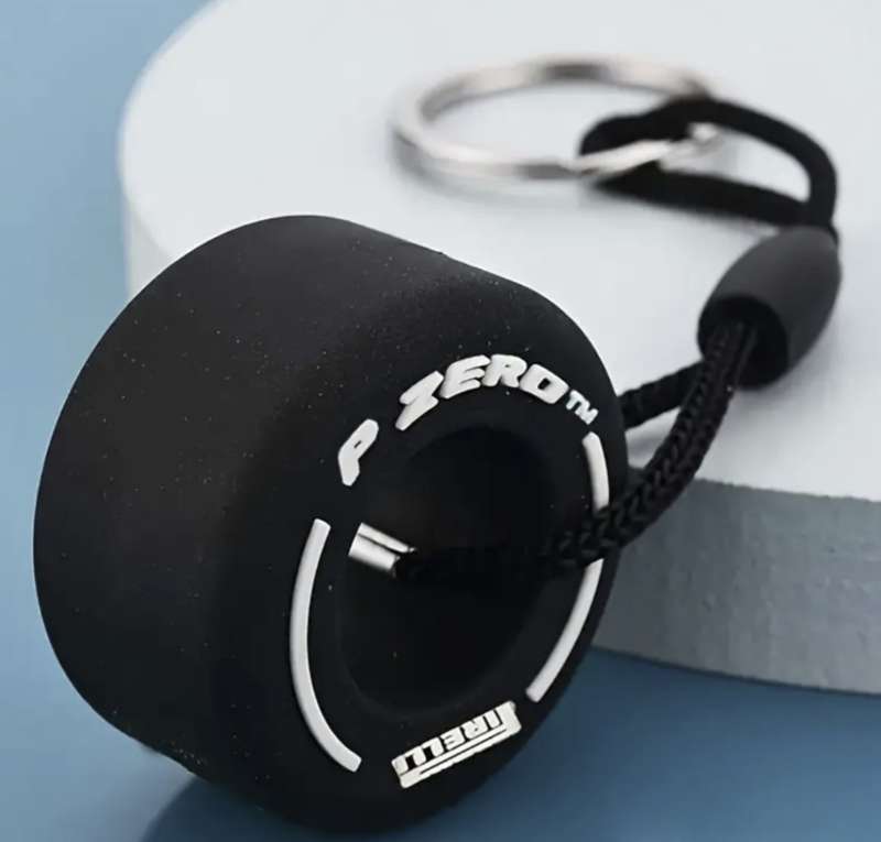F1 Tyre Keyring (RED, GREEN and WHITE)