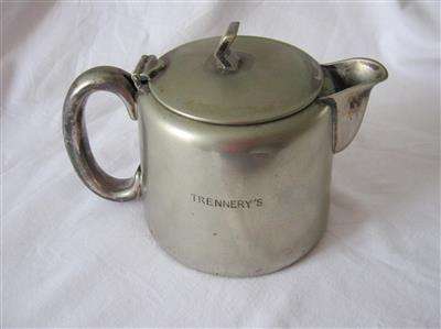 W & H SHEFFIELD HOT WATER POT..(NUMBERED) ..12cm HIGH(including lid) X 10cm ACROSS THE BASE