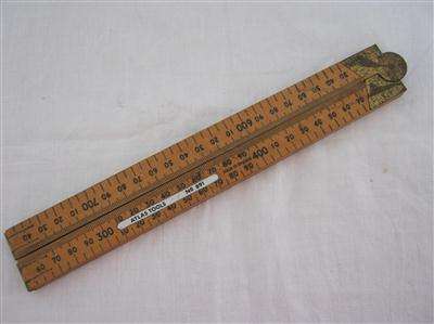 BOXWOOD FOLDING RULE WITH BRASS FITTINGS...MADE IN ENGLAND FOR ATLAS TOOLS