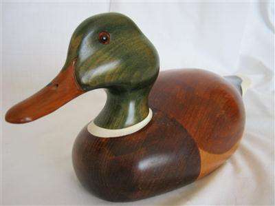 ORNAMENTAL WOODEN DUCK..HAND MADE IN CANADA...37cm LONG X 16.50cm HIGH