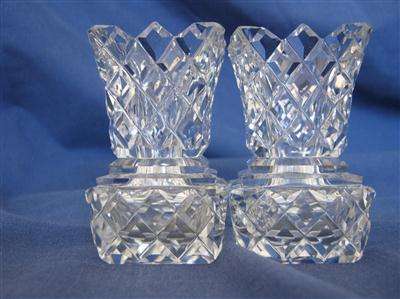 PAIR OF LEAD CRYSTAL POSY VASES...7.50cm HIGH X 4.50cm ACROSS THE TOP RIM