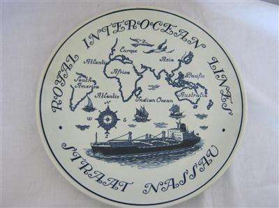 BLAUW DELFT ROYAL INTEROCEAN LINERS CHARGER...30cm ACROSS... UNUSUAL