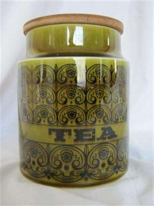 PORCELAIN TEA CADDY..15cm HIGH X 12cm ACROSS THE BASE..MADE IN ENGLAND