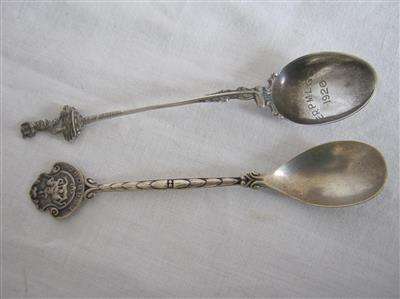 TWO SILVER TEASPOONS..ONE IS HALLMARKED THE OTHER IS EUROPEAN SILVER