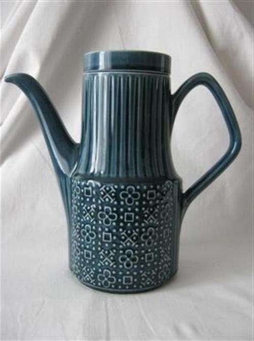RETRO..... SADLER COFFEE POT... GREENISH/BLUE..MADE IN ENGLAND...