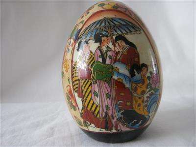 SATSUMA CERAMIC EGG...11cm HIGH X 24cm AROUND GIRTH