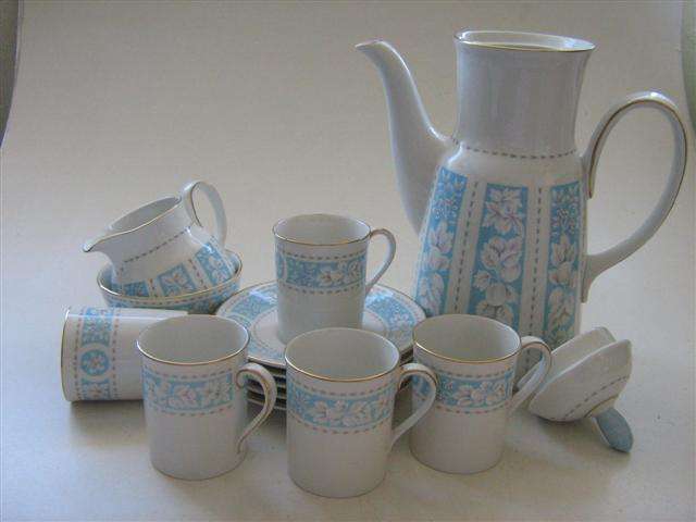 ROYAL DOULTON CHINA COFFEE SET in the HAMPTON COURT PATTERN