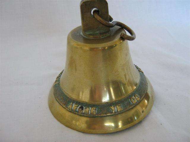 SOLID BRASS BELLS OLD SCOTCH WHISKY.."AFORE YE GO " BELL