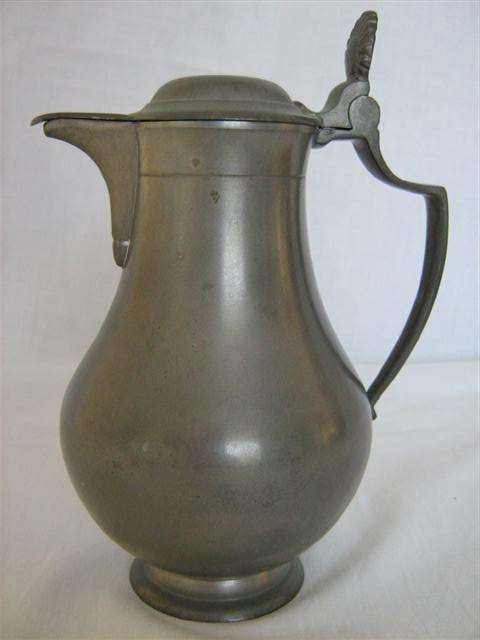 PEWTER JUG WITH LID...20.50cm HIGH x 34cm AROUND IT'S GIRTH...