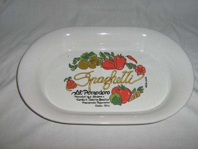 LARGE " SPAGHETTI " DISH MADE BY VITALI IN ITALY,,,40cm LONG x26cm WIDE X 5.50cm HIGH.