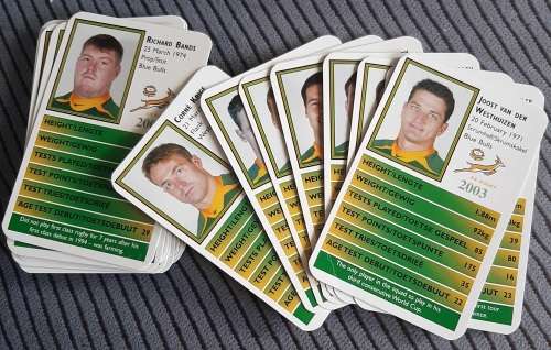 30 official 2003 Springbok Rugby collector cards