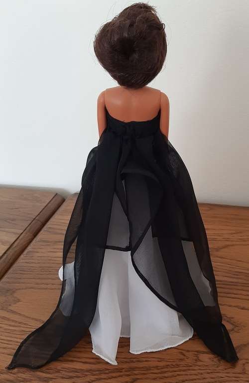 Black Overlay & White Silk Dressed Barbie