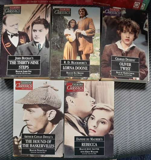 5 audio Books on cassette