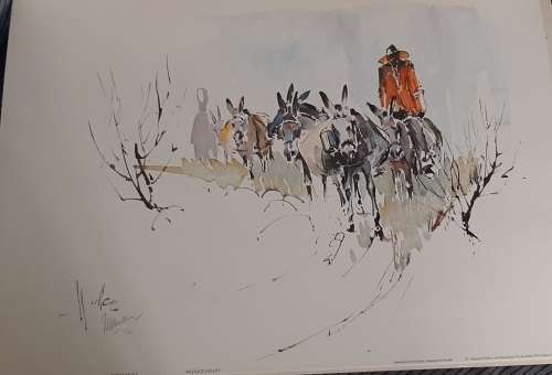 Mule Train - Wallace Hulley - lithograph