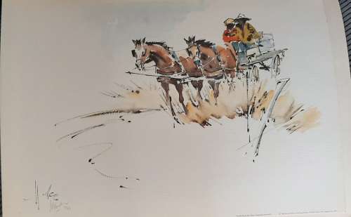Two Horsepower - Wallace Hulley - Lithograph