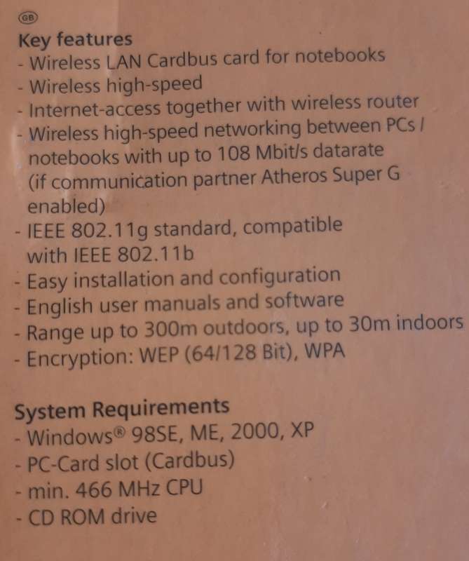 Siemens GIGASET PC Card 108