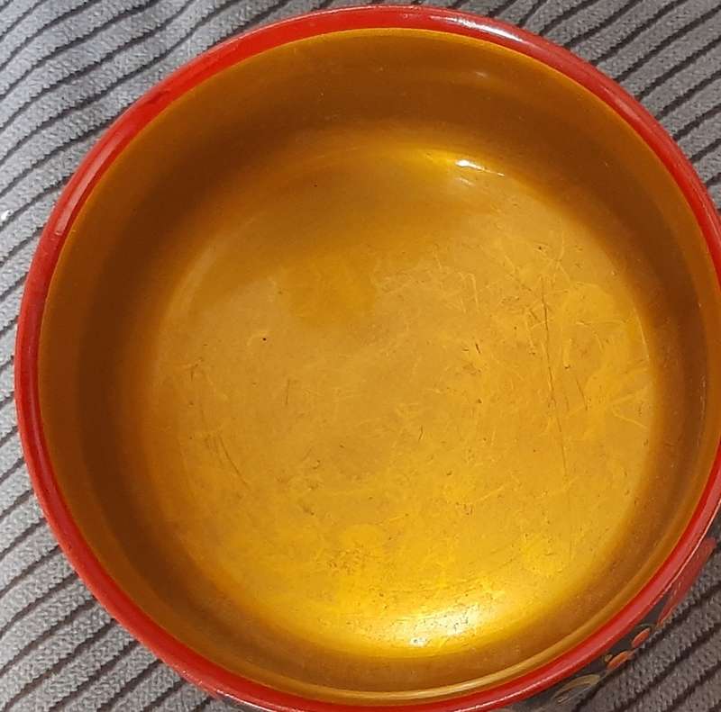 Greek hand painted wooden bowl