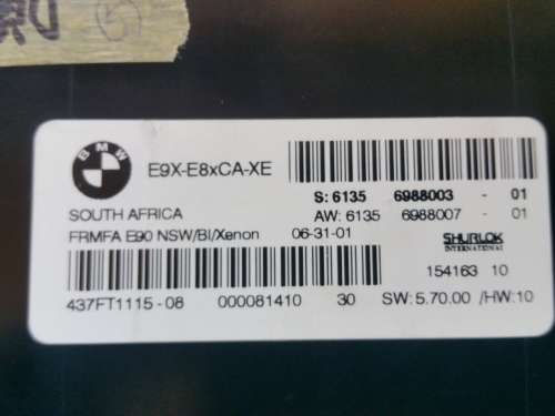 BMW 6977723 1 E81 E82 E87 3 E90 E91 E92 Footwell Module Lighting ECU FRMFA LCM