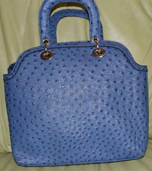Blue "ostrich " handbag