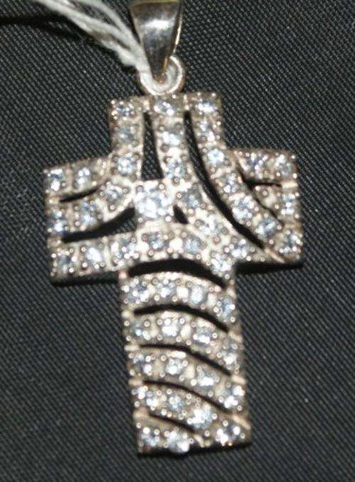 Silver cz cross