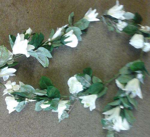 White long string silk flowers