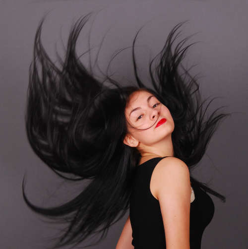 Hair Extensions - 100 Micro Loop Ring Strands Black 16" length, Best Indian Remy Human Hair
