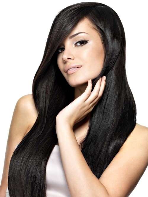 Hair Extensions - 50 Micro Loop Ring Strands Off Black 16" length, Best Indian Remy Human Hair