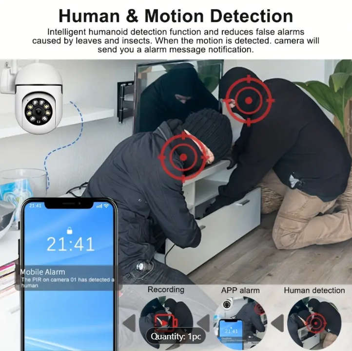Surveillance Camera 2.4Ghz / 5Ghz FHD(1080P) with motion detection, 2-way audio, SD Card Support