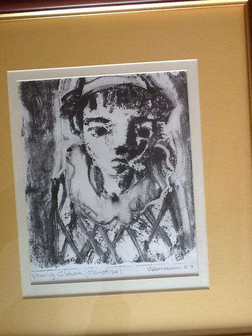 Hennie Niemann Snr (1941-)  Original Monotype of Young Clown